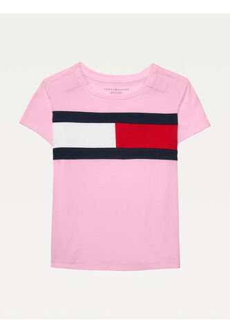 Camiseta Niña Rosada Con Logotipo De Bandera Adaptive Tommy Hilfiger Tommy Hilfiger