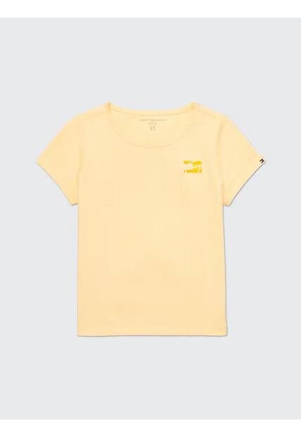 Camiseta Niña Amarilla Con Firma Sensorial Adaptive Tommy Hilfiger