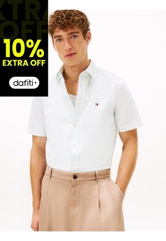 Camisa Verde Heritage De Manga Corta Tommy Hilfiger Tommy Hilfiger