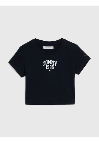 Camiseta Azul Universitaria De Punto Elástico Para Niña Tommy Hilfiger Tommy Hilfiger