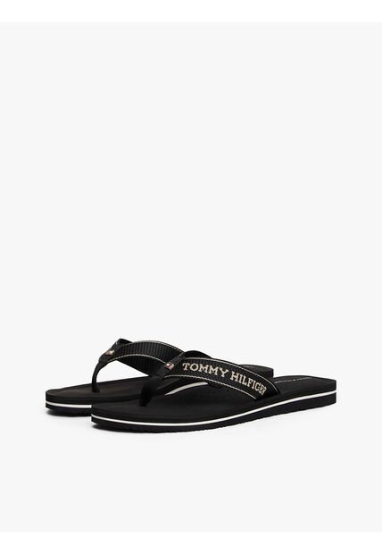 Sandalias Negro Con Logo En Jacquard Y Suela Dentada Tommy Hilfiger