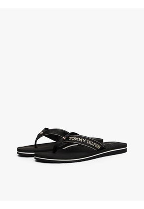 Sandalias Negro Con Logo En Jacquard Y Suela Dentada Tommy Hilfiger