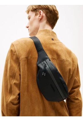 Canguro Negro Con Logo Texturizado Tommy Hilfiger