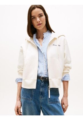 Buzo Blanco Con Capota Y Cremallera Tommy Hilfiger