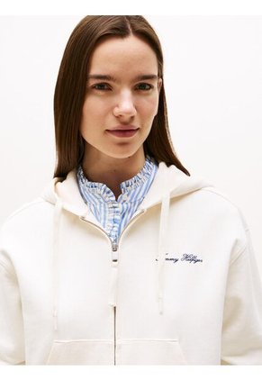 Buzo Blanco Con Capota Y Cremallera Tommy Hilfiger
