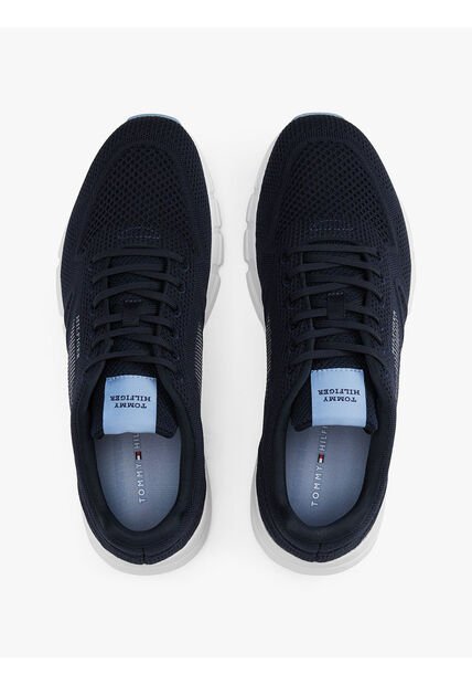 Tenis Azul De Running De Punto Con Logo Tommy Hilfiger