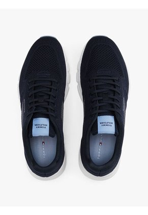 Tenis Azul De Running De Punto Con Logo Tommy Hilfiger