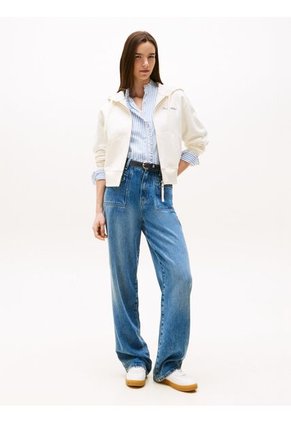 Buzo Blanco Con Capota Y Cremallera Tommy Hilfiger