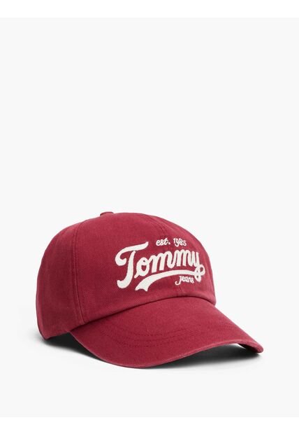 Gorra Roja De Béisbol Con Logo Bordado Tommy Hilfiger