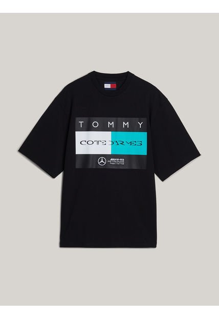 Camiseta Negra Con Logo Tommy X Mercedes F1 X CR Tommy Hilfiger