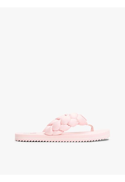 Sandalias Rosa Con Tira Trenzada Y Suela Dentada Tommy Hilfiger