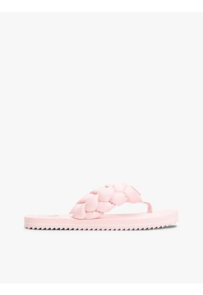 Sandalias Rosa Con Tira Trenzada Y Suela Dentada Tommy Hilfiger