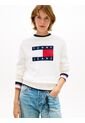 Saco Blanco Amplio Ribeteado Con Logo En Intarsia Tommy Jeans de Tommy Hilfiger