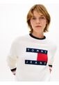 Saco Blanco Amplio Ribeteado Con Logo En Intarsia Tommy Jeans de Tommy Hilfiger