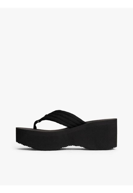 Sandalias Negro Con Plataforma Tipo Cuña Tommy Hilfiger