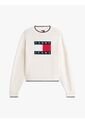 Saco Blanco Amplio Ribeteado Con Logo En Intarsia Tommy Jeans de Tommy Hilfiger