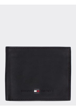 Cartera Pequeña Y Plegable De Piel Negro Tommy Hilfiger