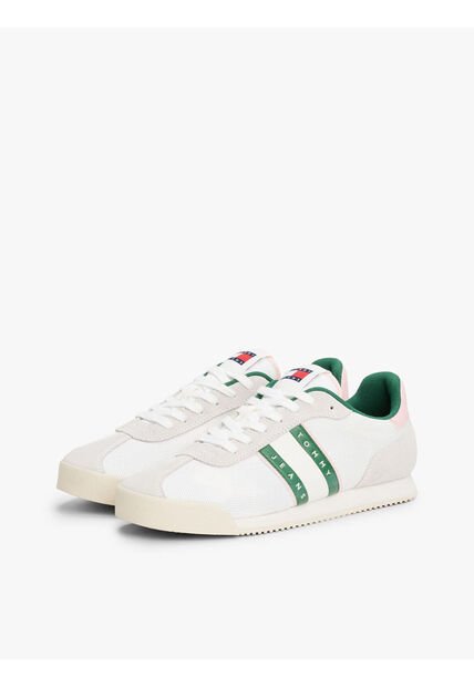 Tenis Verde De Running Con Texturas Mixtas Tommy Hilfiger