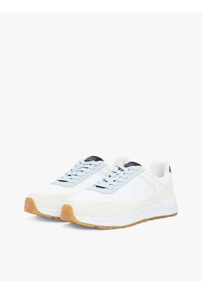 Tenis Blanco Con Mezcla De Texturas Tommy Hilfiger