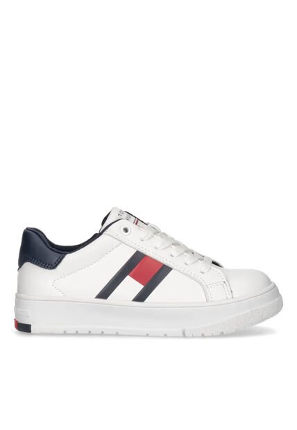 Tenis Blanco De Corte Bajo Con Cordones Tommy Hilfiger