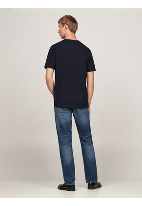 Camiseta Azul De Cuello Redondo Con Bolsillo Tommy Hilfiger
