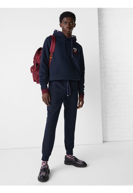 Joggers Essential Con Monograma Bordado Hombre Azul Tommy Hilfiger