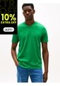 Camiseta Verde De Cuello En V Tommy Hilfiger de Tommy Hilfiger