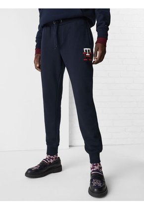 Joggers Essential Con Monograma Bordado Hombre Azul Tommy Hilfiger