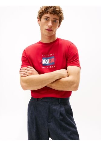 Camiseta Roja De Punto Con Logo Gráfico Tommy Hilfiger Tommy Hilfiger
