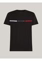 Camiseta Negra De Cuello Redondo Con Logo Tommy Hilfiger de Tommy Hilfiger