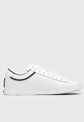 Tenis Lifestyle Blanco-Azul Navy Tommy Hilfiger Iconic Leather Vulc Punched
