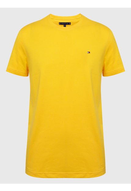Camiseta De Corte Regular En Algodón Hombre Amarillo Tommy Hilfiger