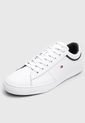 Tenis Lifestyle Blanco-Azul Navy Tommy Hilfiger Iconic Leather Vulc Punched de Tommy Hilfiger