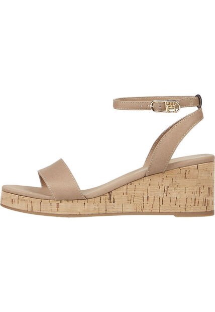 Sandalias Beige De Cuña Media Tommy Hilfiger