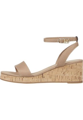Sandalias Beige De Cuña Media Tommy Hilfiger