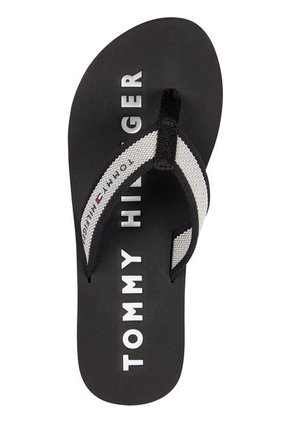 Sandalias Negro Con Logo Tommy Hilfiger