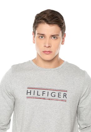 Camiseta Manga Larga Gris Tommy Hilfiger