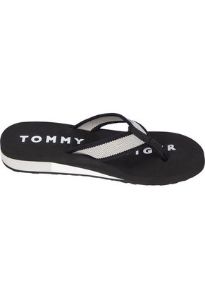 Sandalias Negro Con Logo Tommy Hilfiger
