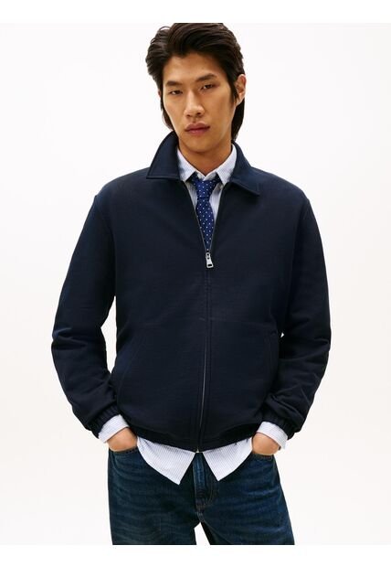 Chaqueta Azul De Felpa Con Logo Bordado Tommy Hilfiger