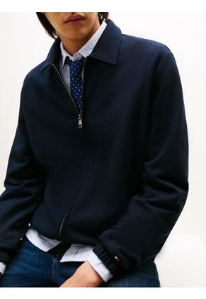 Chaqueta Azul De Felpa Con Logo Bordado Tommy Hilfiger