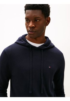 Buzo Azul Marino Con Capota, Cordón Y Logo Tommy Hilfiger