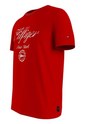 Camiseta Con Logo De Corte Slim Hombre Rojo Tommy Hilfiger