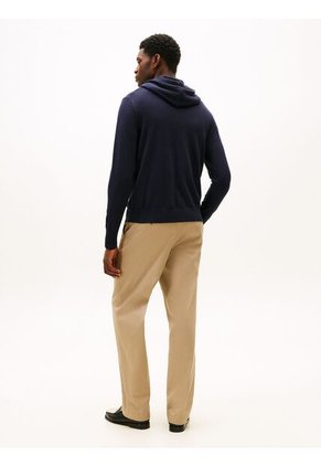 Buzo Azul Marino Con Capota, Cordón Y Logo Tommy Hilfiger