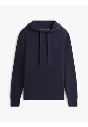 Buzo Azul Marino Con Capota, Cordón Y Logo Tommy Hilfiger