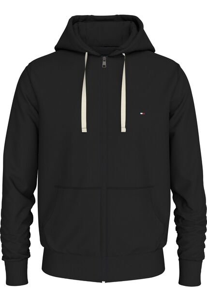 Buzo Negro Con Capota Y Cremallera Tommy Hilfiger