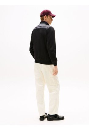 Chaqueta Negra De Punto Acolchada Con Cremallera Tommy Hilfiger