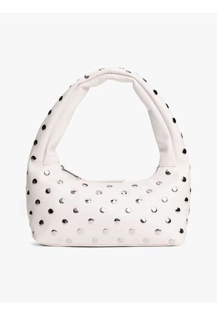 Bolso Blanco De Hombro Con Tachuelas Metalizadas Tommy Hilfiger