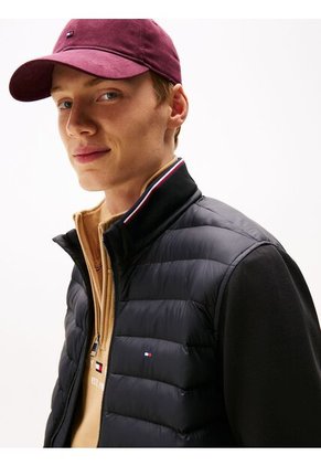 Chaqueta Negra De Punto Acolchada Con Cremallera Tommy Hilfiger
