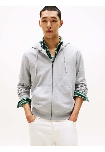 Buzo Gris Con Capota Y Cremallera Tommy Hilfiger