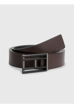 Cinturón Cuero Reversible Con Hebilla Logo Hombre Negro Tommy Hilfiger